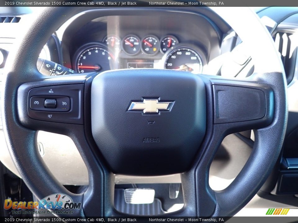 2019 Chevrolet Silverado 1500 Custom Crew Cab 4WD Black / Jet Black Photo #26