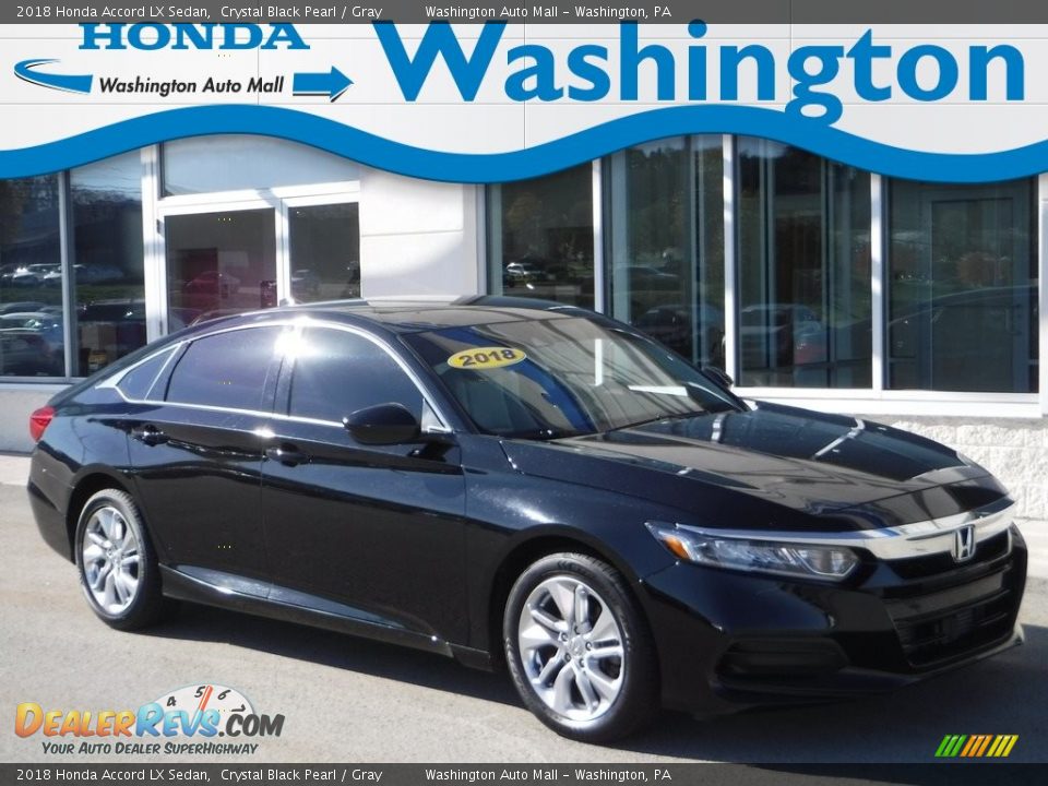 2018 Honda Accord LX Sedan Crystal Black Pearl / Gray Photo #1