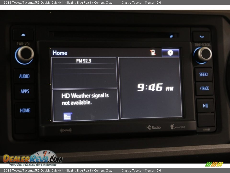 2018 Toyota Tacoma SR5 Double Cab 4x4 Blazing Blue Pearl / Cement Gray Photo #10