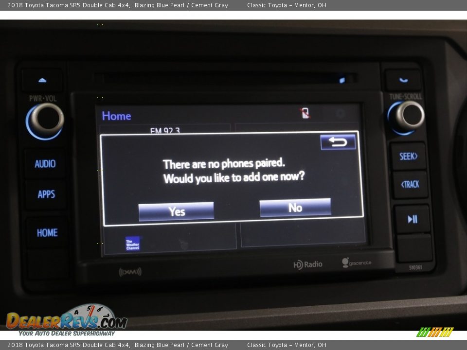 2018 Toyota Tacoma SR5 Double Cab 4x4 Blazing Blue Pearl / Cement Gray Photo #11