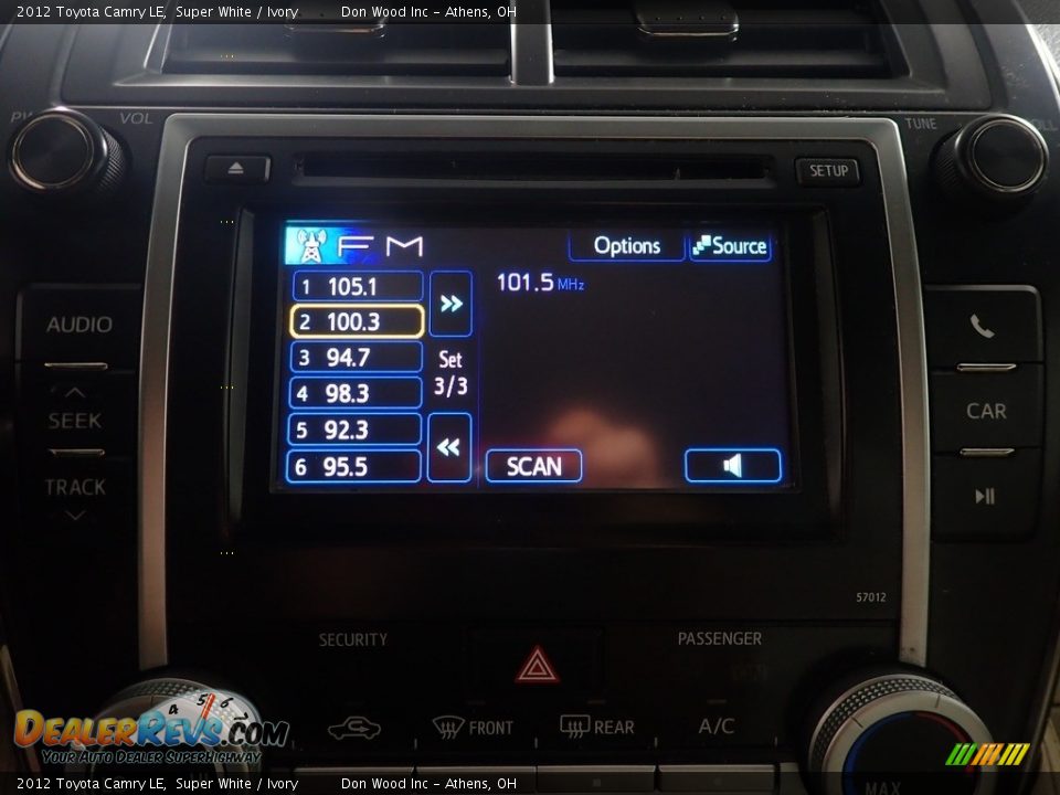 2012 Toyota Camry LE Super White / Ivory Photo #25