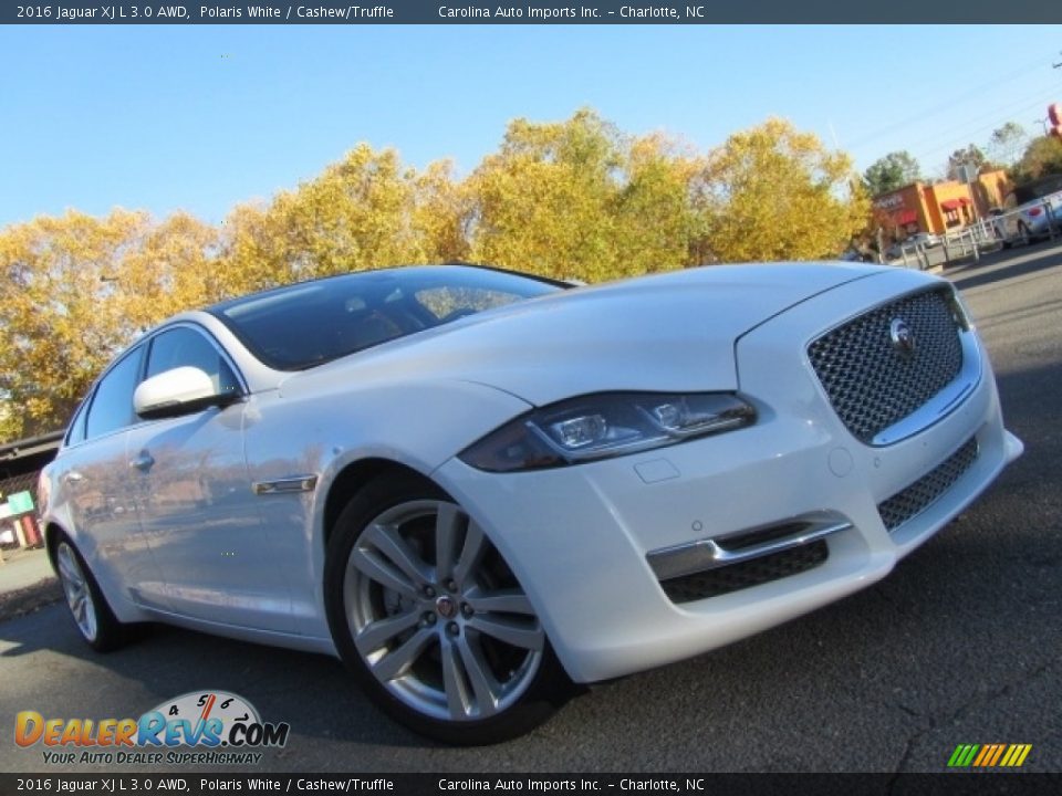 2016 Jaguar XJ L 3.0 AWD Polaris White / Cashew/Truffle Photo #1