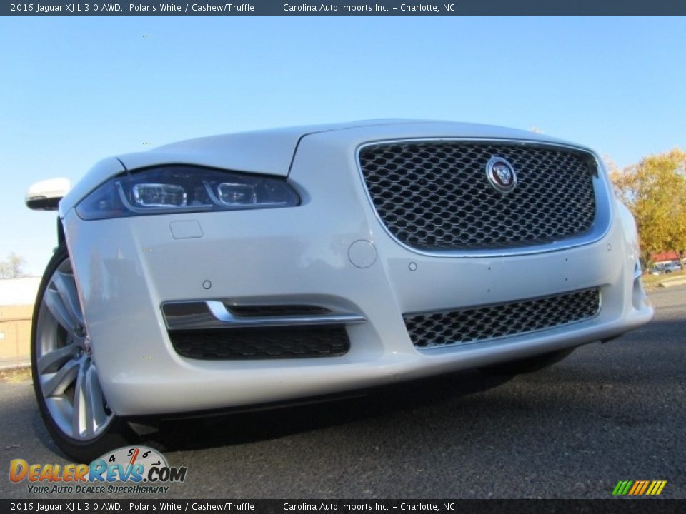 2016 Jaguar XJ L 3.0 AWD Polaris White / Cashew/Truffle Photo #2