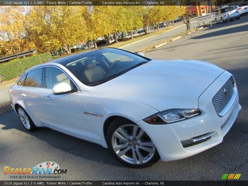 2016 Jaguar XJ L 3.0 AWD Polaris White / Cashew/Truffle Photo #3