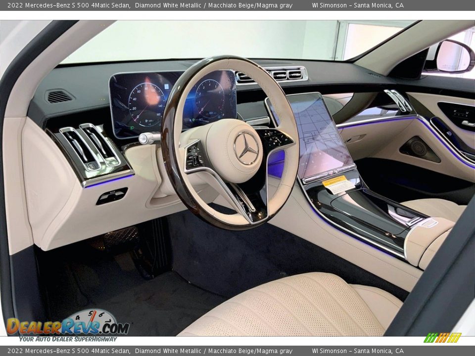 Macchiato Beige/Magma gray Interior - 2022 Mercedes-Benz S 500 4Matic Sedan Photo #4