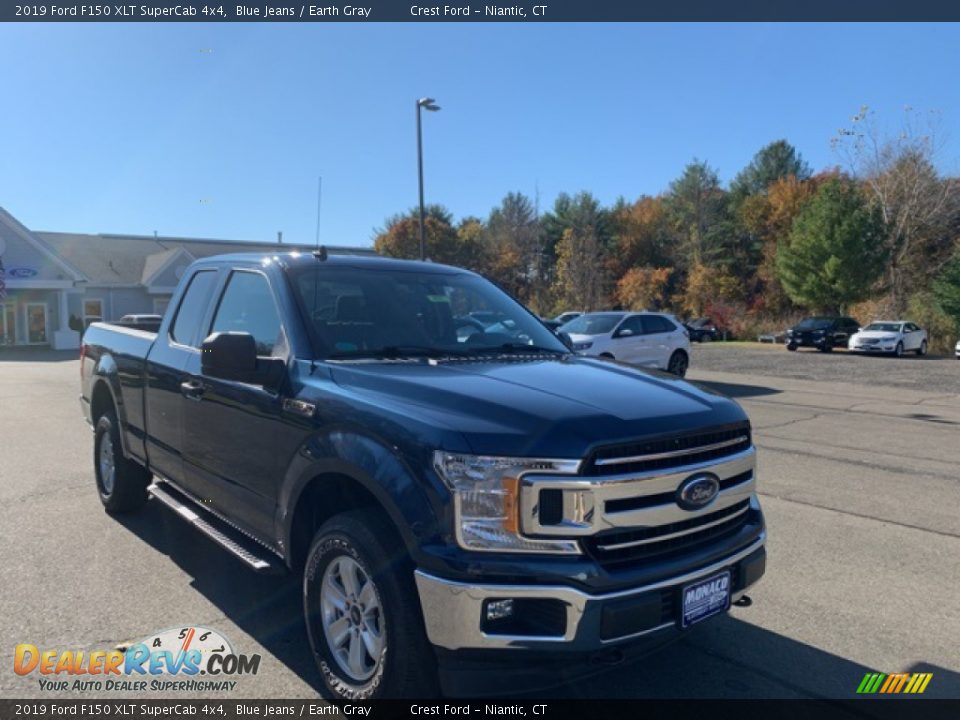 2019 Ford F150 XLT SuperCab 4x4 Blue Jeans / Earth Gray Photo #2