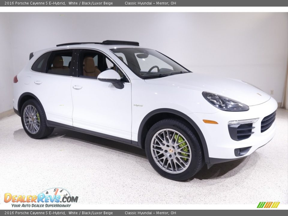 2016 Porsche Cayenne S E-Hybrid White / Black/Luxor Beige Photo #1