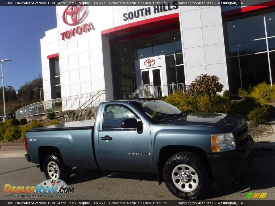 2008 Chevrolet Silverado 1500 Work Truck Regular Cab 4x4 Graystone Metallic / Dark Titanium Photo #2