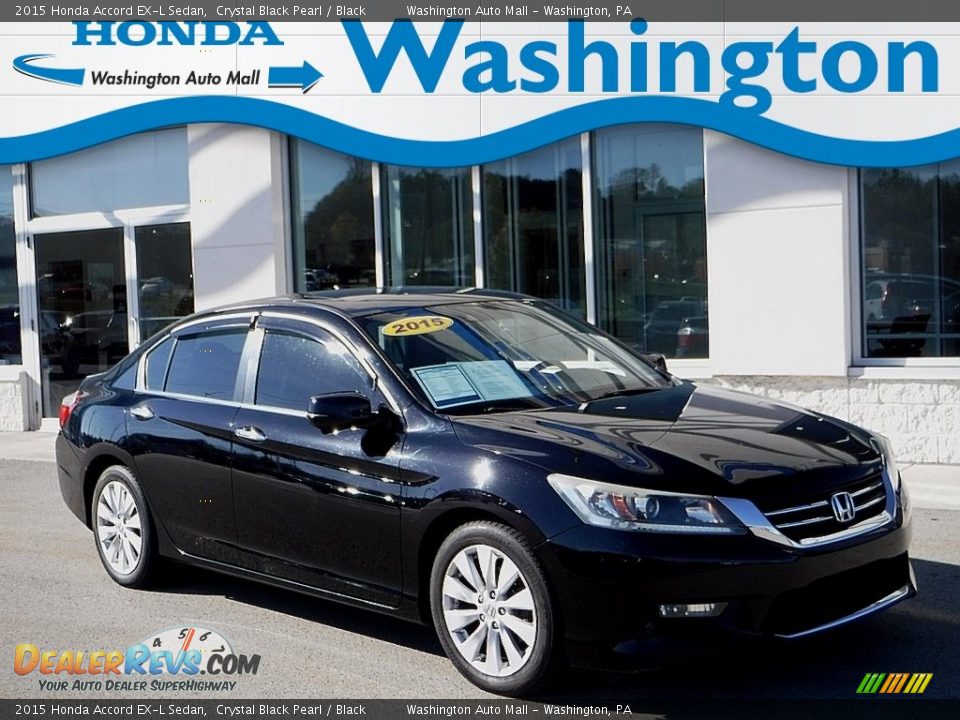 2015 Honda Accord EX-L Sedan Crystal Black Pearl / Black Photo #1