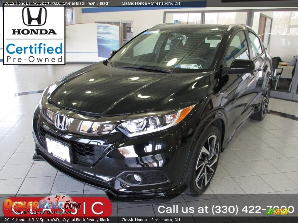 2019 Honda HR-V Sport AWD Crystal Black Pearl / Black Photo #1