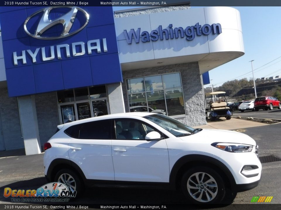 2018 Hyundai Tucson SE Dazzling White / Beige Photo #2