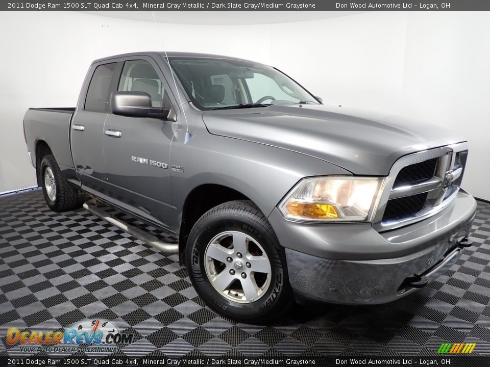 2011 Dodge Ram 1500 SLT Quad Cab 4x4 Mineral Gray Metallic / Dark Slate Gray/Medium Graystone Photo #2