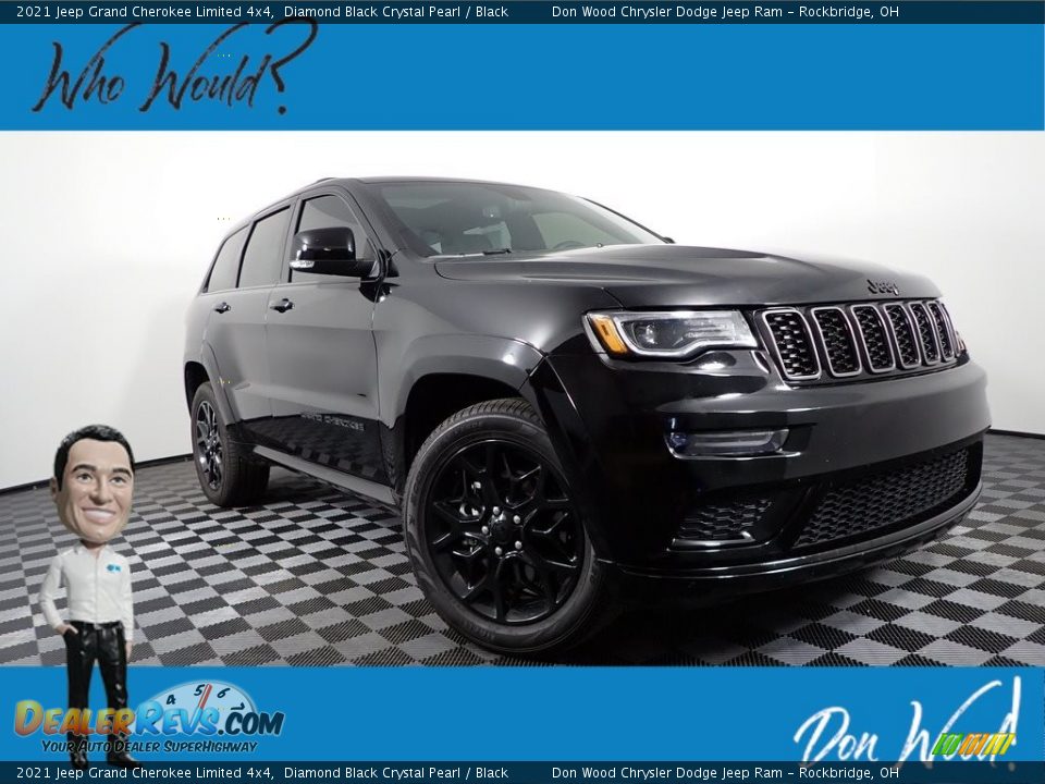 2021 Jeep Grand Cherokee Limited 4x4 Diamond Black Crystal Pearl / Black Photo #1