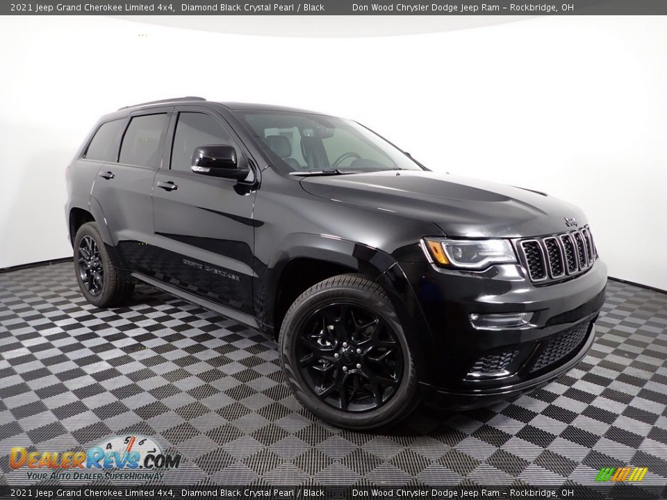 2021 Jeep Grand Cherokee Limited 4x4 Diamond Black Crystal Pearl / Black Photo #7