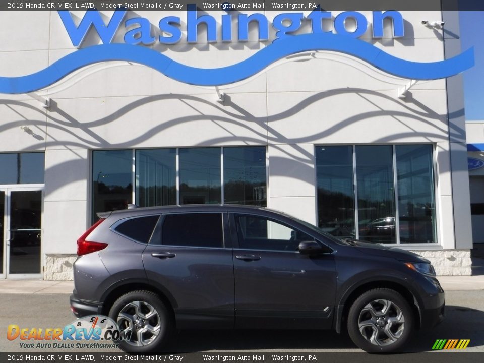 2019 Honda CR-V EX-L AWD Modern Steel Metallic / Gray Photo #2