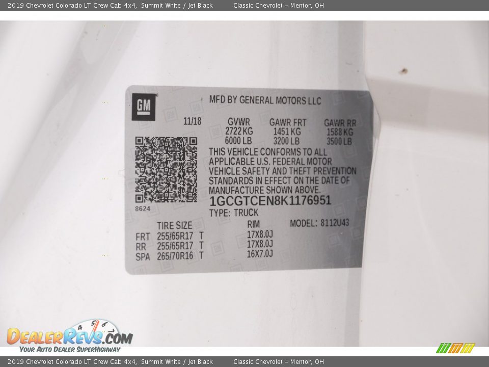 2019 Chevrolet Colorado LT Crew Cab 4x4 Summit White / Jet Black Photo #19