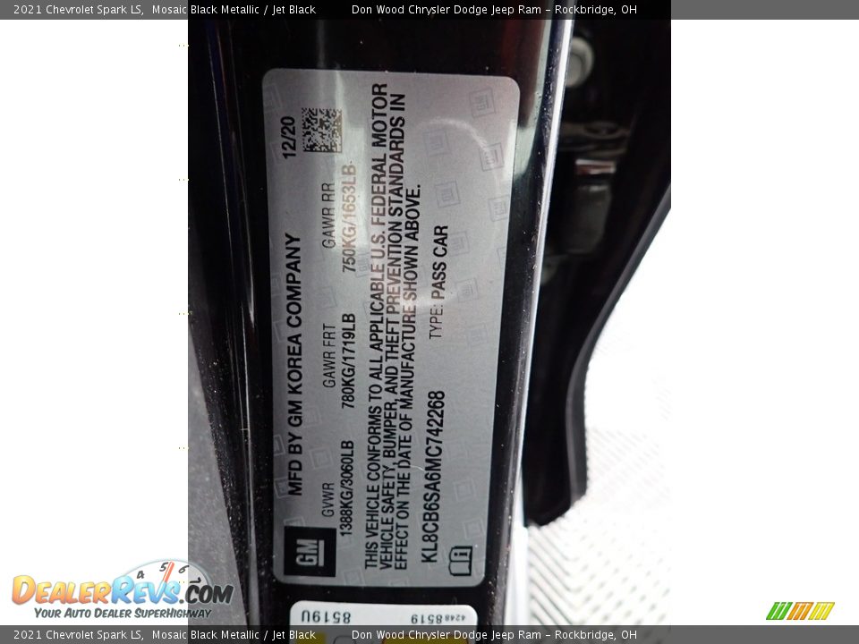 2021 Chevrolet Spark LS Mosaic Black Metallic / Jet Black Photo #35