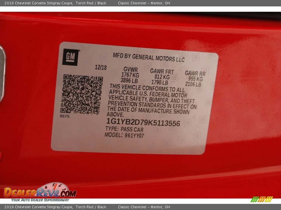 2019 Chevrolet Corvette Stingray Coupe Torch Red / Black Photo #25