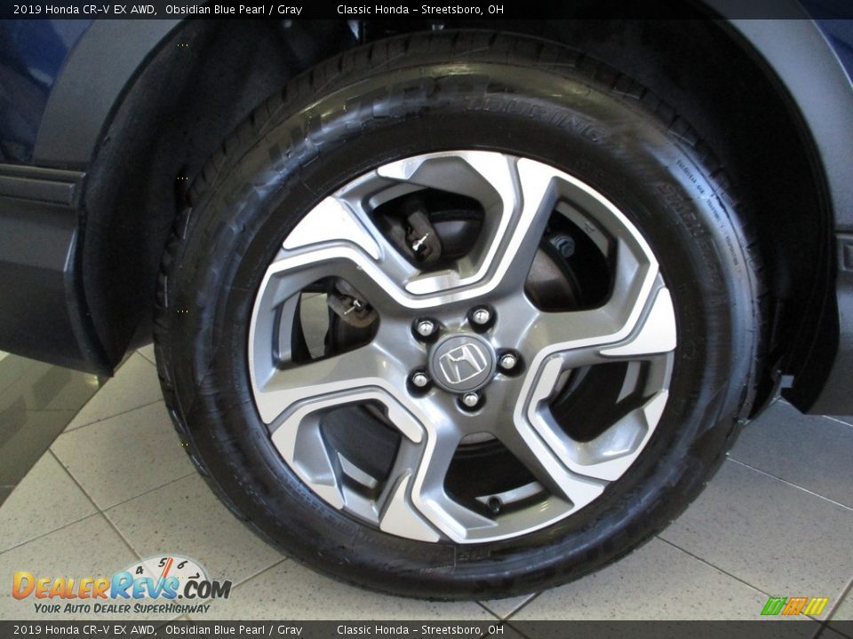 2019 Honda CR-V EX AWD Obsidian Blue Pearl / Gray Photo #6