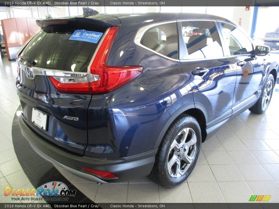 2019 Honda CR-V EX AWD Obsidian Blue Pearl / Gray Photo #7