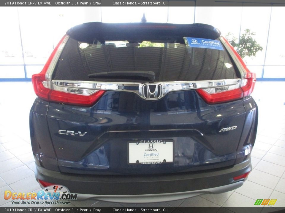 2019 Honda CR-V EX AWD Obsidian Blue Pearl / Gray Photo #8