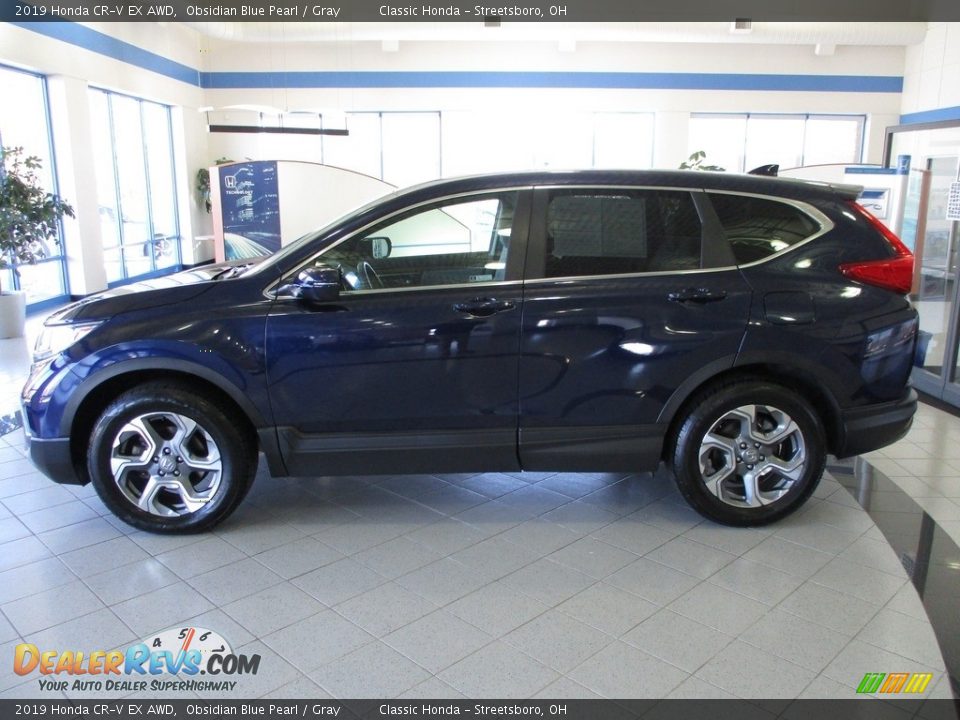 2019 Honda CR-V EX AWD Obsidian Blue Pearl / Gray Photo #10