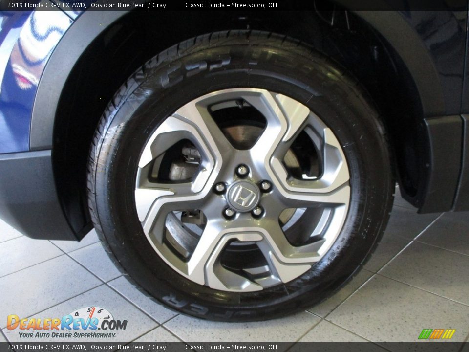 2019 Honda CR-V EX AWD Obsidian Blue Pearl / Gray Photo #12