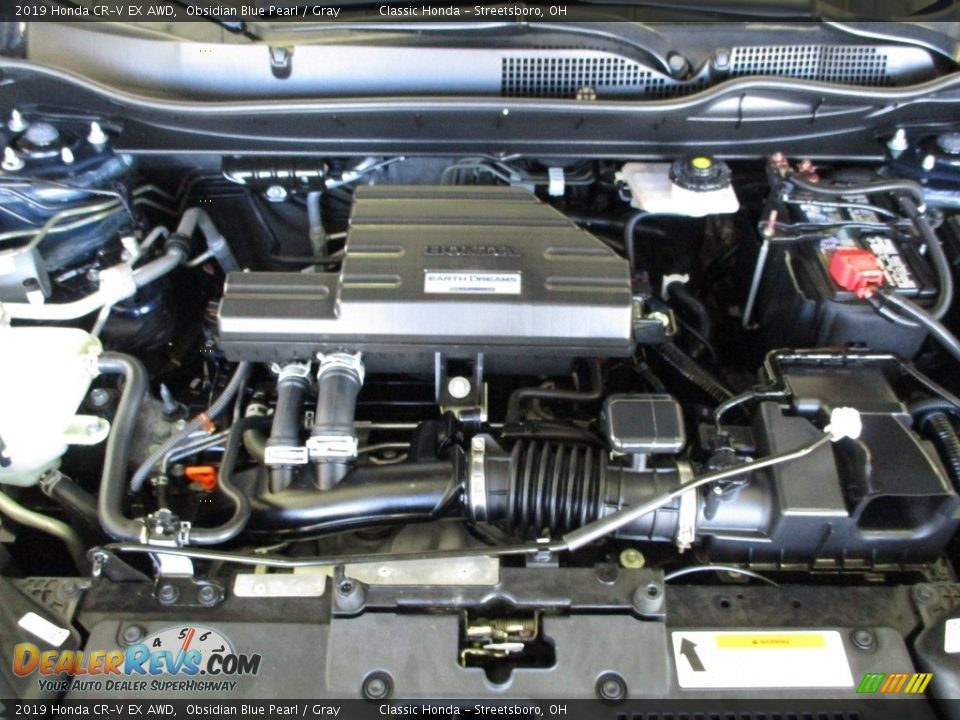 2019 Honda CR-V EX AWD Obsidian Blue Pearl / Gray Photo #16