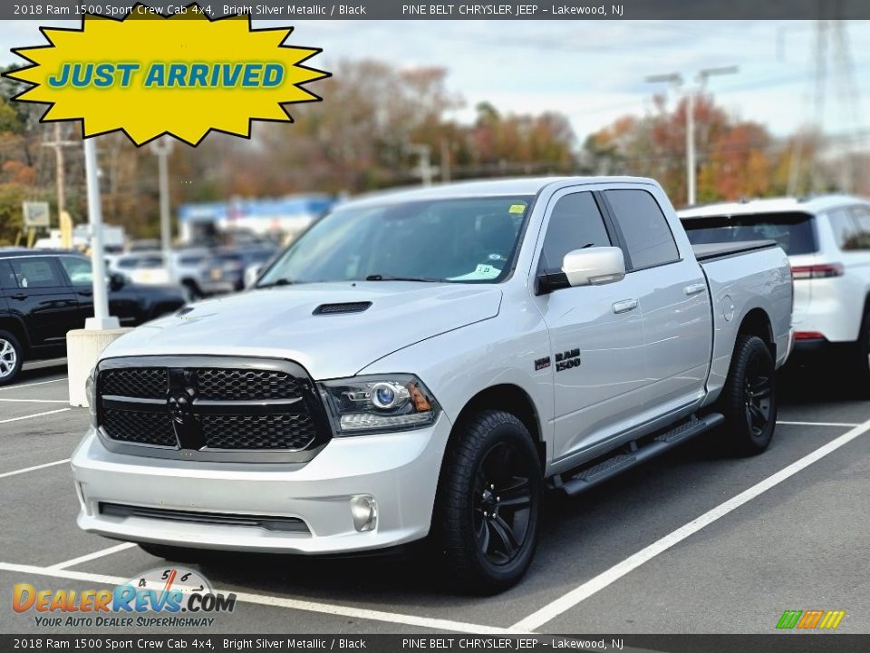 2018 Ram 1500 Sport Crew Cab 4x4 Bright Silver Metallic / Black Photo #1