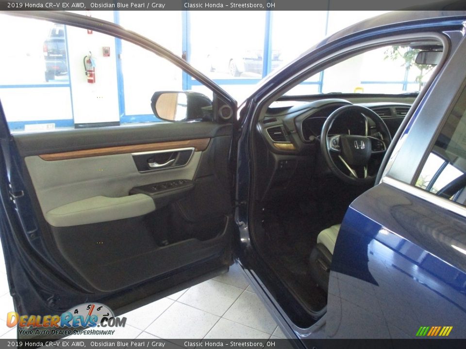 2019 Honda CR-V EX AWD Obsidian Blue Pearl / Gray Photo #27
