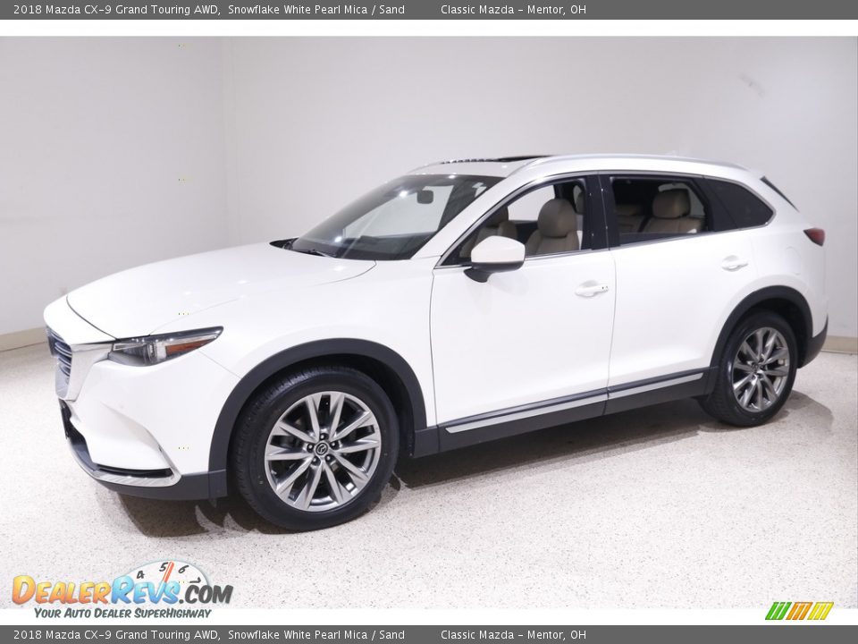 2018 Mazda CX-9 Grand Touring AWD Snowflake White Pearl Mica / Sand Photo #3