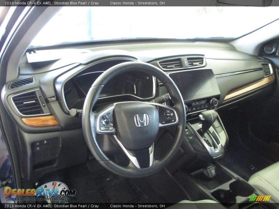 2019 Honda CR-V EX AWD Obsidian Blue Pearl / Gray Photo #30