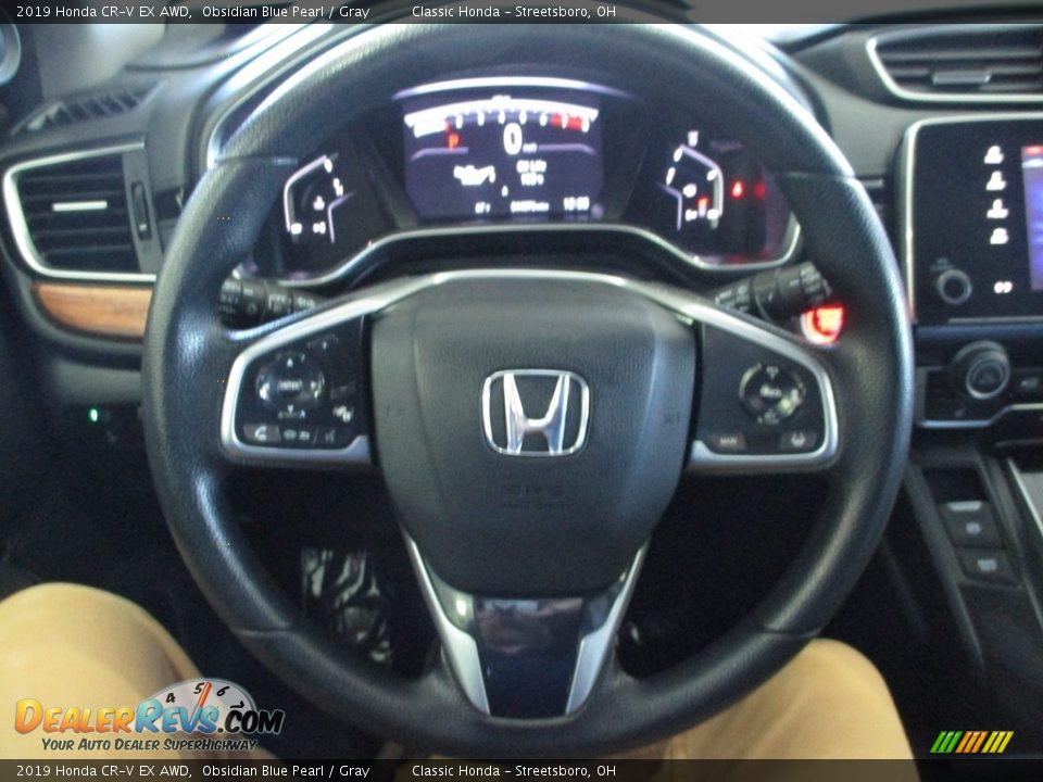 2019 Honda CR-V EX AWD Obsidian Blue Pearl / Gray Photo #34