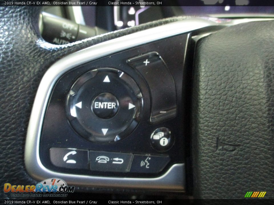 2019 Honda CR-V EX AWD Obsidian Blue Pearl / Gray Photo #35