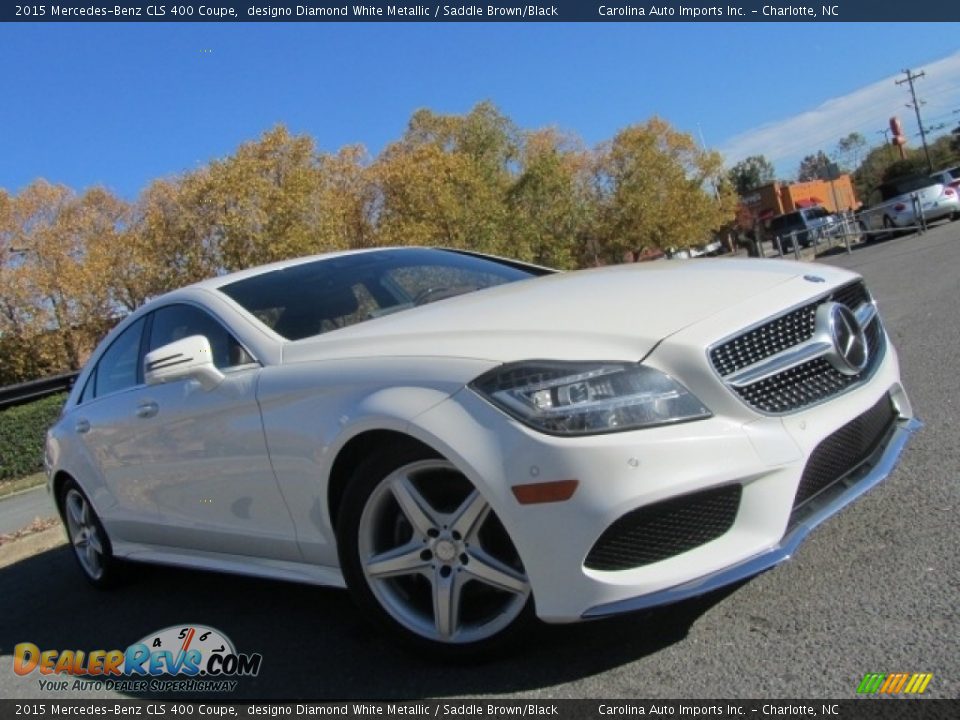 2015 Mercedes-Benz CLS 400 Coupe designo Diamond White Metallic / Saddle Brown/Black Photo #1