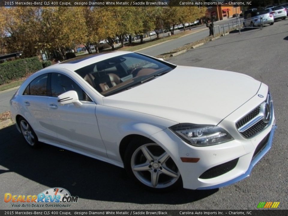 2015 Mercedes-Benz CLS 400 Coupe designo Diamond White Metallic / Saddle Brown/Black Photo #3