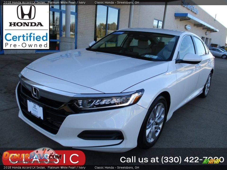 2018 Honda Accord LX Sedan Platinum White Pearl / Ivory Photo #1