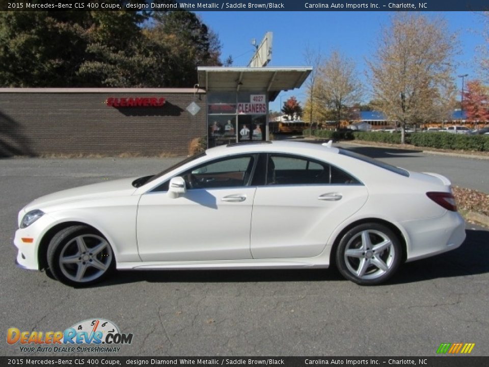 2015 Mercedes-Benz CLS 400 Coupe designo Diamond White Metallic / Saddle Brown/Black Photo #7