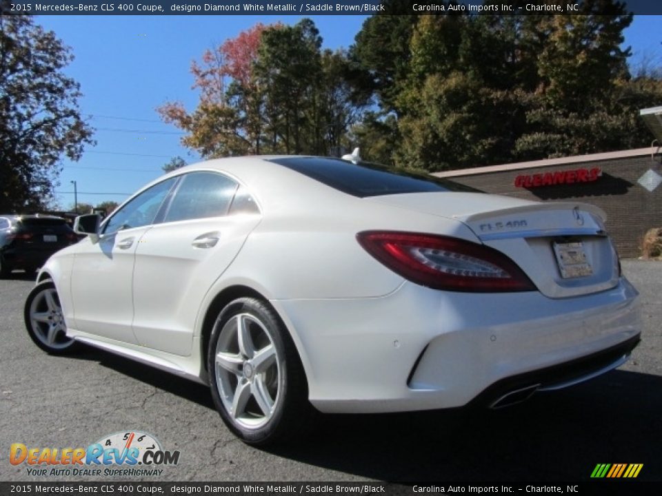 2015 Mercedes-Benz CLS 400 Coupe designo Diamond White Metallic / Saddle Brown/Black Photo #8