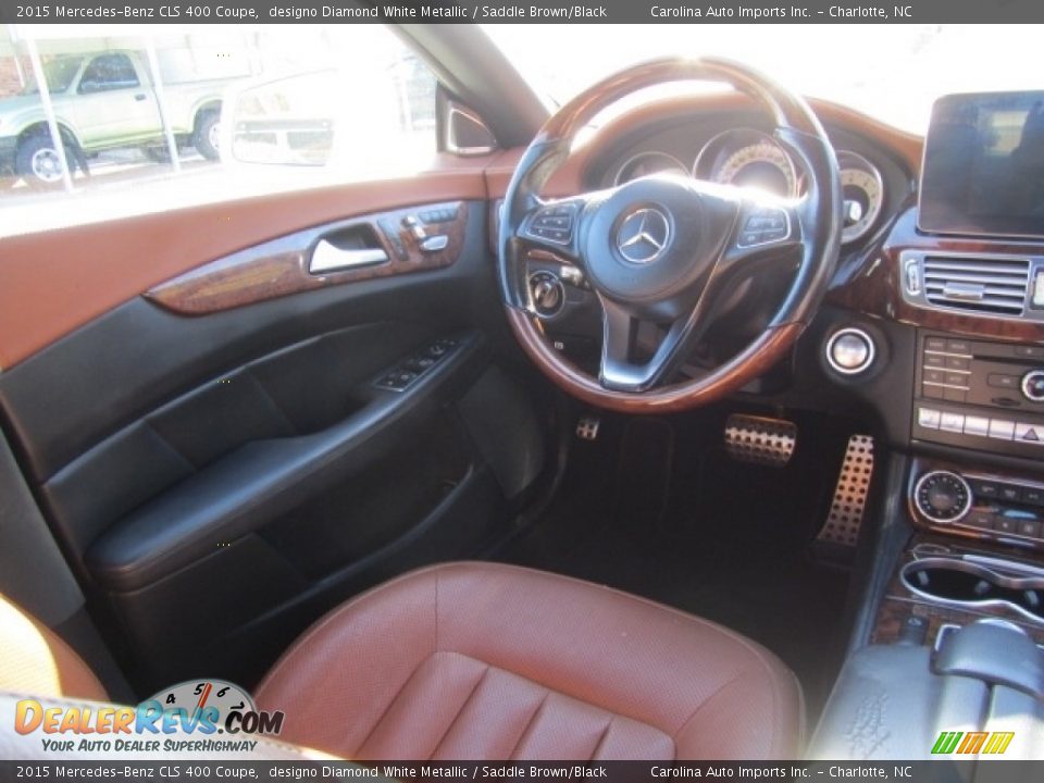 2015 Mercedes-Benz CLS 400 Coupe designo Diamond White Metallic / Saddle Brown/Black Photo #12