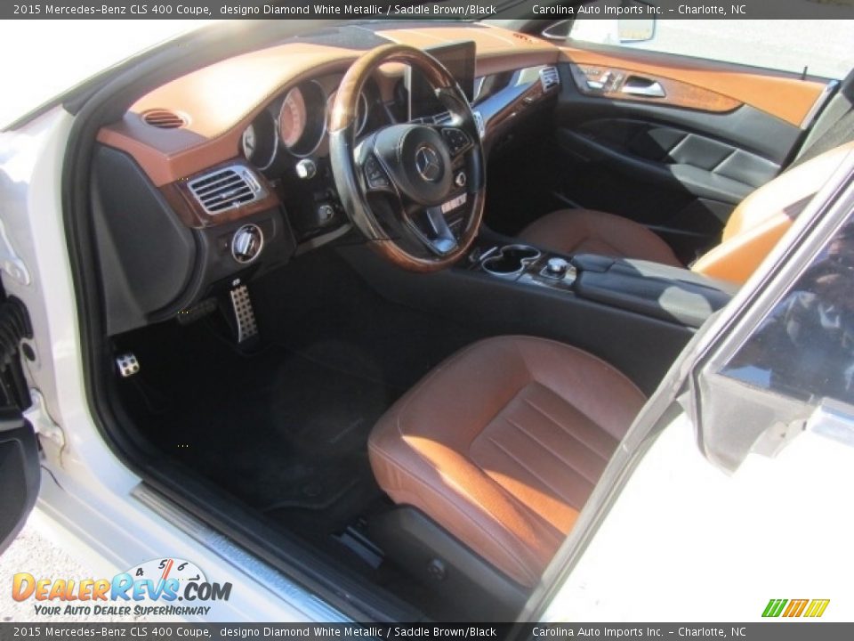 2015 Mercedes-Benz CLS 400 Coupe designo Diamond White Metallic / Saddle Brown/Black Photo #17