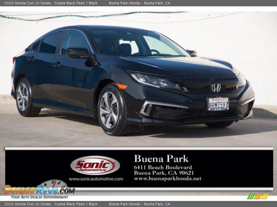 2020 Honda Civic LX Sedan Crystal Black Pearl / Black Photo #1