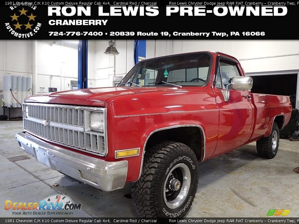 1981 Chevrolet C/K K10 Custom Deluxe Regular Cab 4x4 Cardinal Red / Charcoal Photo #1