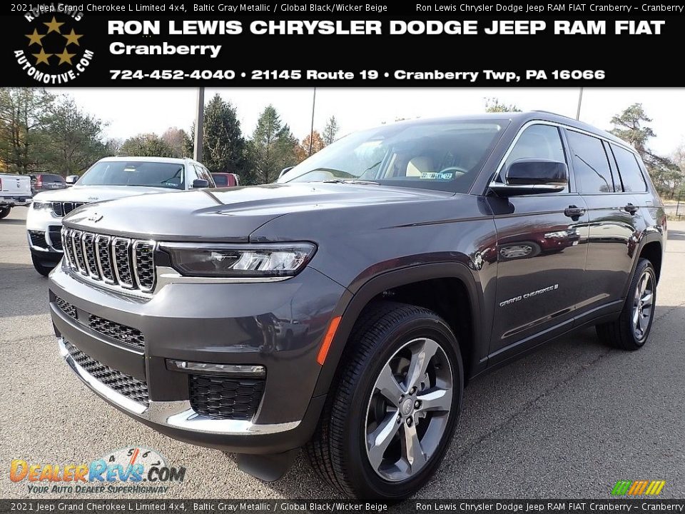 2021 Jeep Grand Cherokee L Limited 4x4 Baltic Gray Metallic / Global Black/Wicker Beige Photo #1