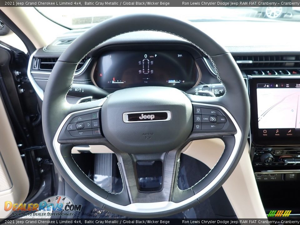 2021 Jeep Grand Cherokee L Limited 4x4 Baltic Gray Metallic / Global Black/Wicker Beige Photo #17