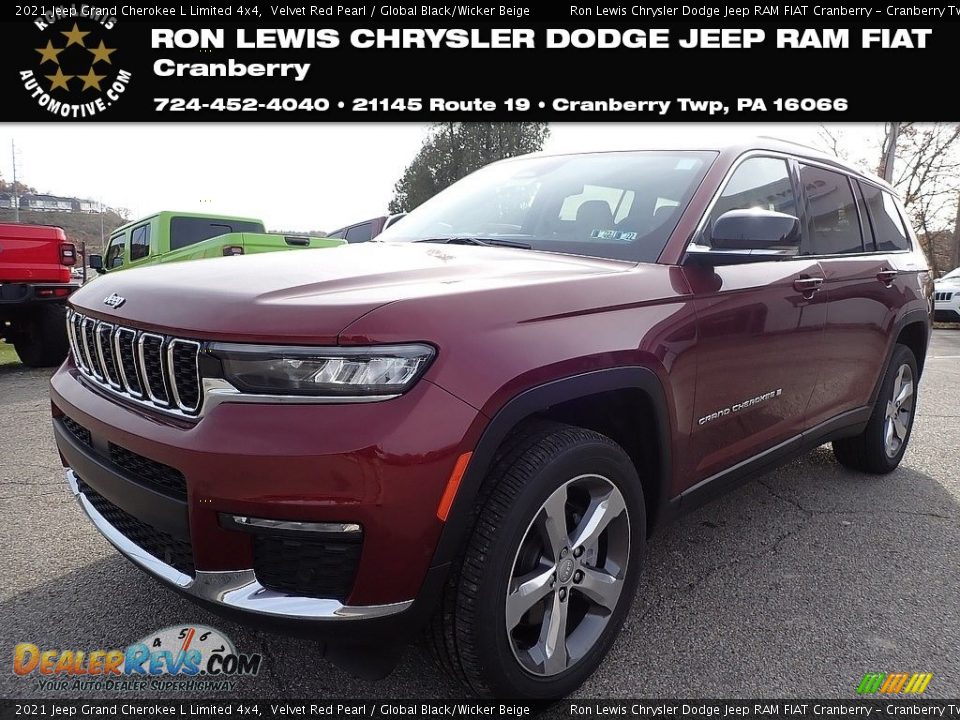 2021 Jeep Grand Cherokee L Limited 4x4 Velvet Red Pearl / Global Black/Wicker Beige Photo #1