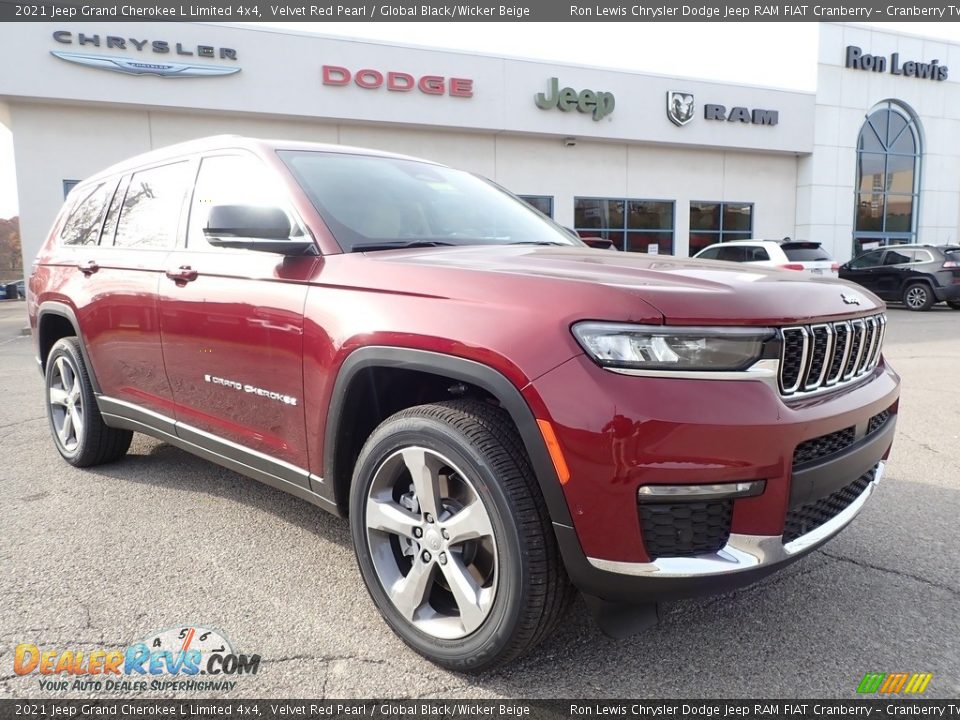 2021 Jeep Grand Cherokee L Limited 4x4 Velvet Red Pearl / Global Black/Wicker Beige Photo #3