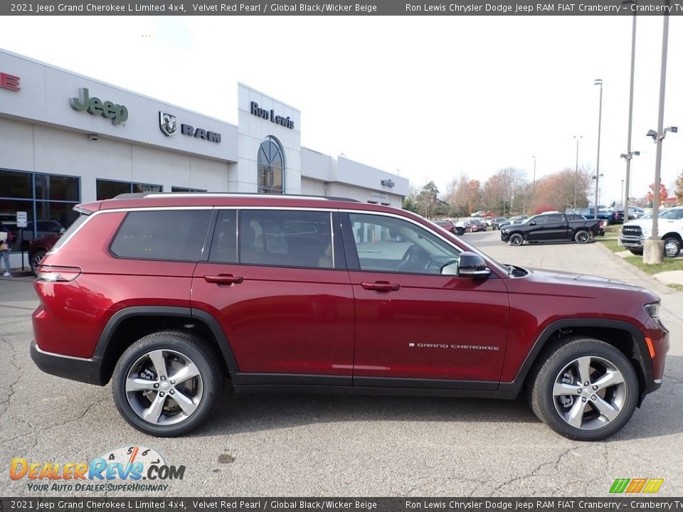 2021 Jeep Grand Cherokee L Limited 4x4 Velvet Red Pearl / Global Black/Wicker Beige Photo #4