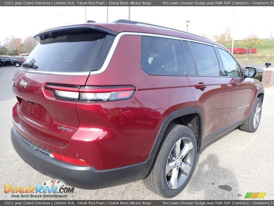 2021 Jeep Grand Cherokee L Limited 4x4 Velvet Red Pearl / Global Black/Wicker Beige Photo #5