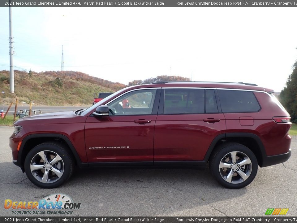 2021 Jeep Grand Cherokee L Limited 4x4 Velvet Red Pearl / Global Black/Wicker Beige Photo #9